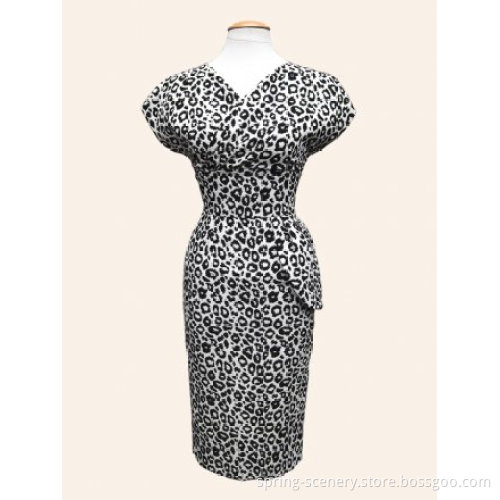 Jezebel White Leopard Dress
